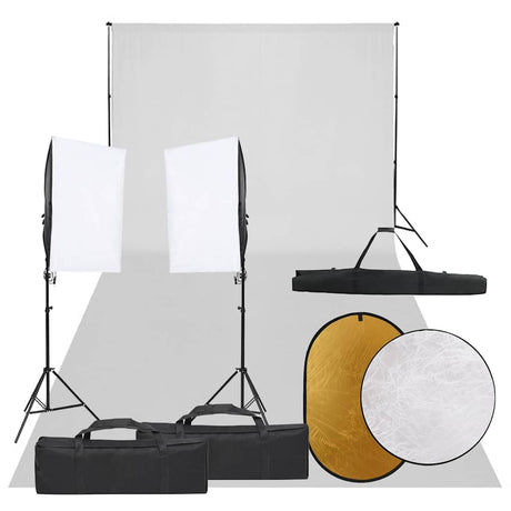 Vidaxxl Fotostudio-Set mit Beleuchtungsset, Hintergrund und Reflektor