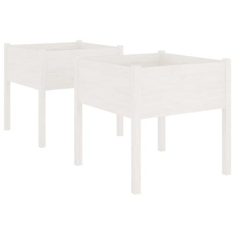 VIDAXL -Pflanzer 2 ST 70x70x70 cm Festkiefer weiß