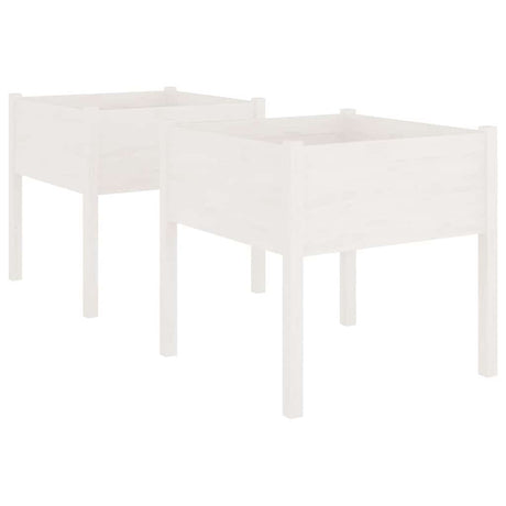 VIDAXL -Pflanzer 2 ST 70x70x70 cm Festkiefer weiß