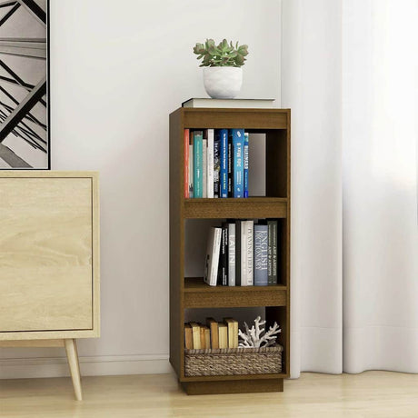 Vidaxl boekenkast kamerscherm massief grenenhout honingbruin