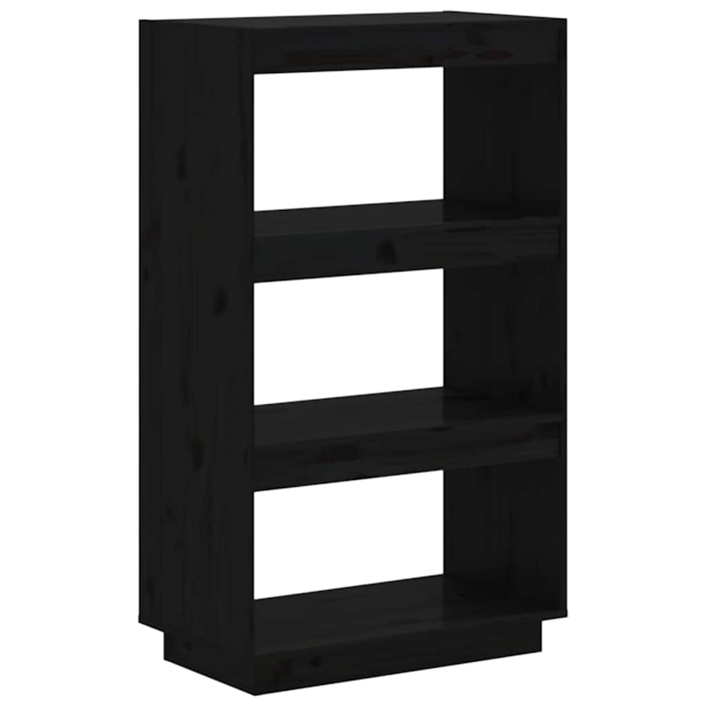 Vidaxl boekenkast kamerscherm 60x35x103 cm massief grenenhout zwart