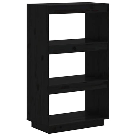 Vidaxl boekenkast kamerscherm 60x35x103 cm massief grenenhout zwart