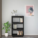 Vidaxl boekenkast kamerscherm 60x35x103 cm massief grenenhout zwart