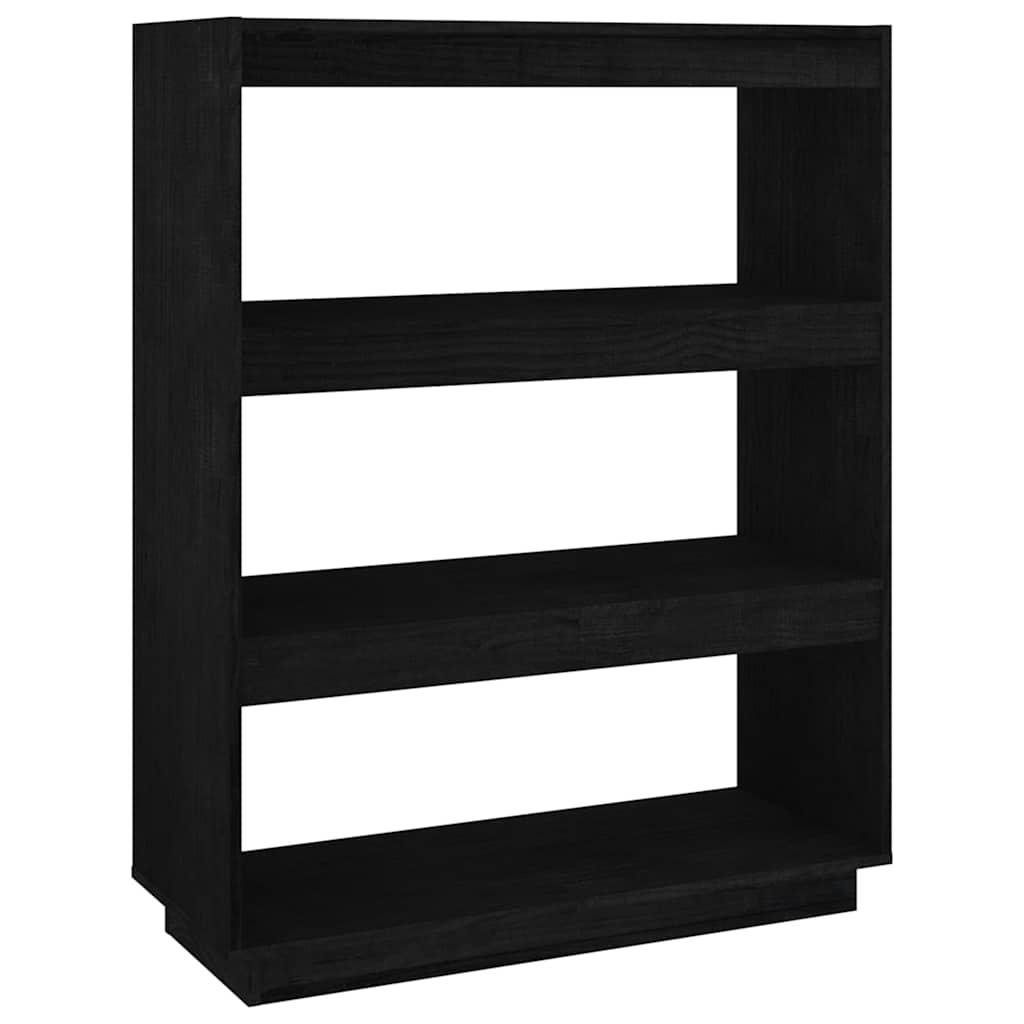 Vidaxl boekenkast kamerscherm 80x35x103 cm massief grenenhout zwart