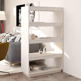 Vidaxl boekenkast kamerscherm 80x35x135 cm massief grenenhout wit