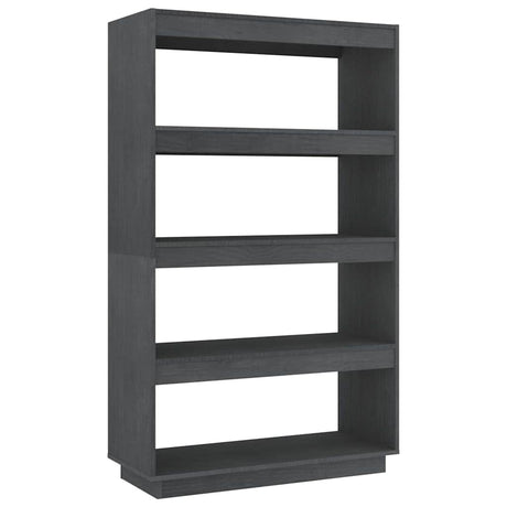 Vidaxl boekenkast kamerscherm 80x35x135 cm massief grenenhout grijs