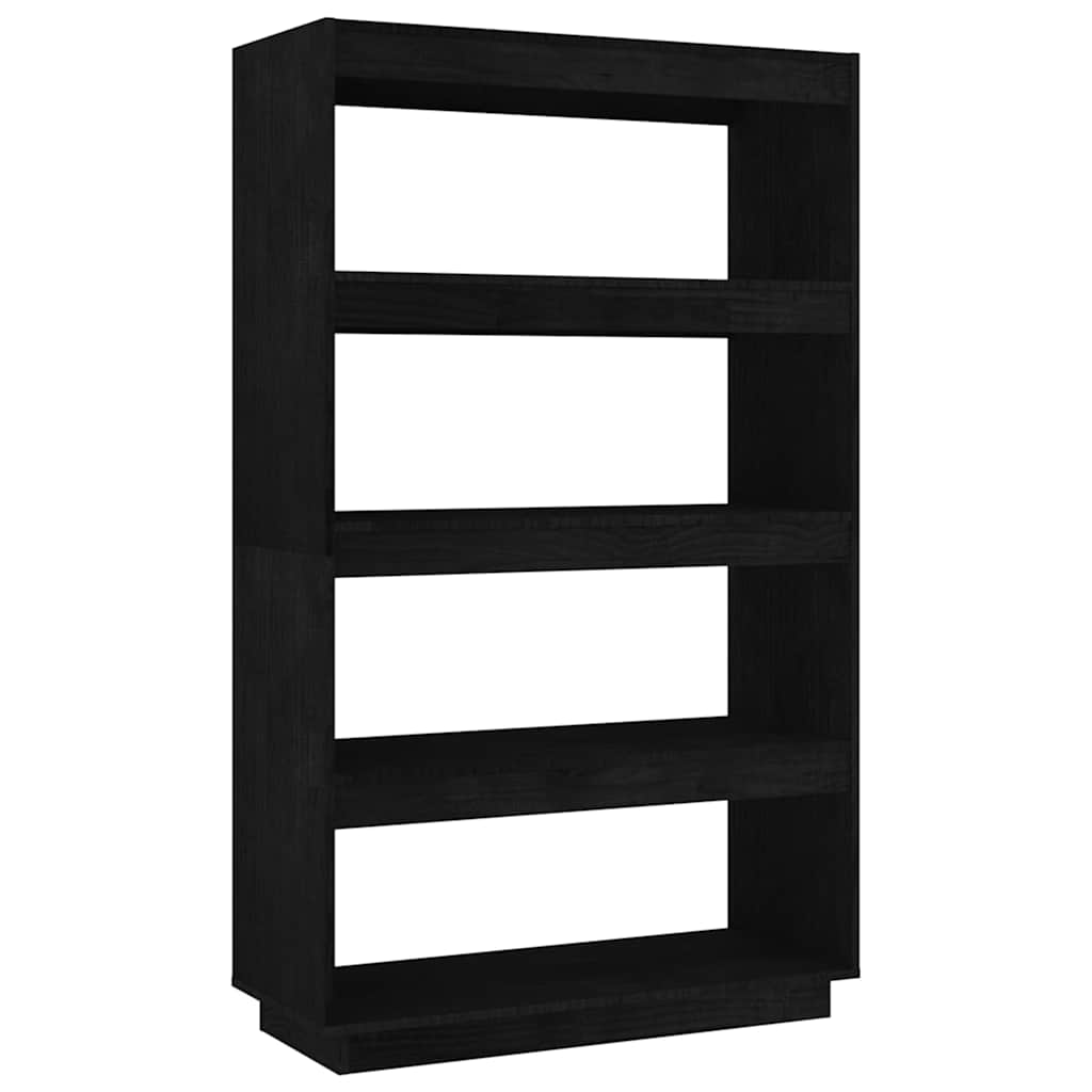 Vidaxl boekenkast kamerscherm 80x35x135 cm massief grenenhout zwart