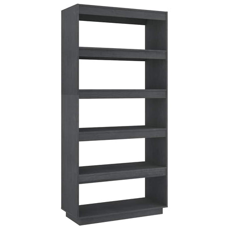 Vidaxl boekenkast kamerscherm 80x35x167 cm massief grenenhout grijs