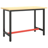 Vidaxl werkbankframe 110x50x79 cm metaal matzwart en matrood