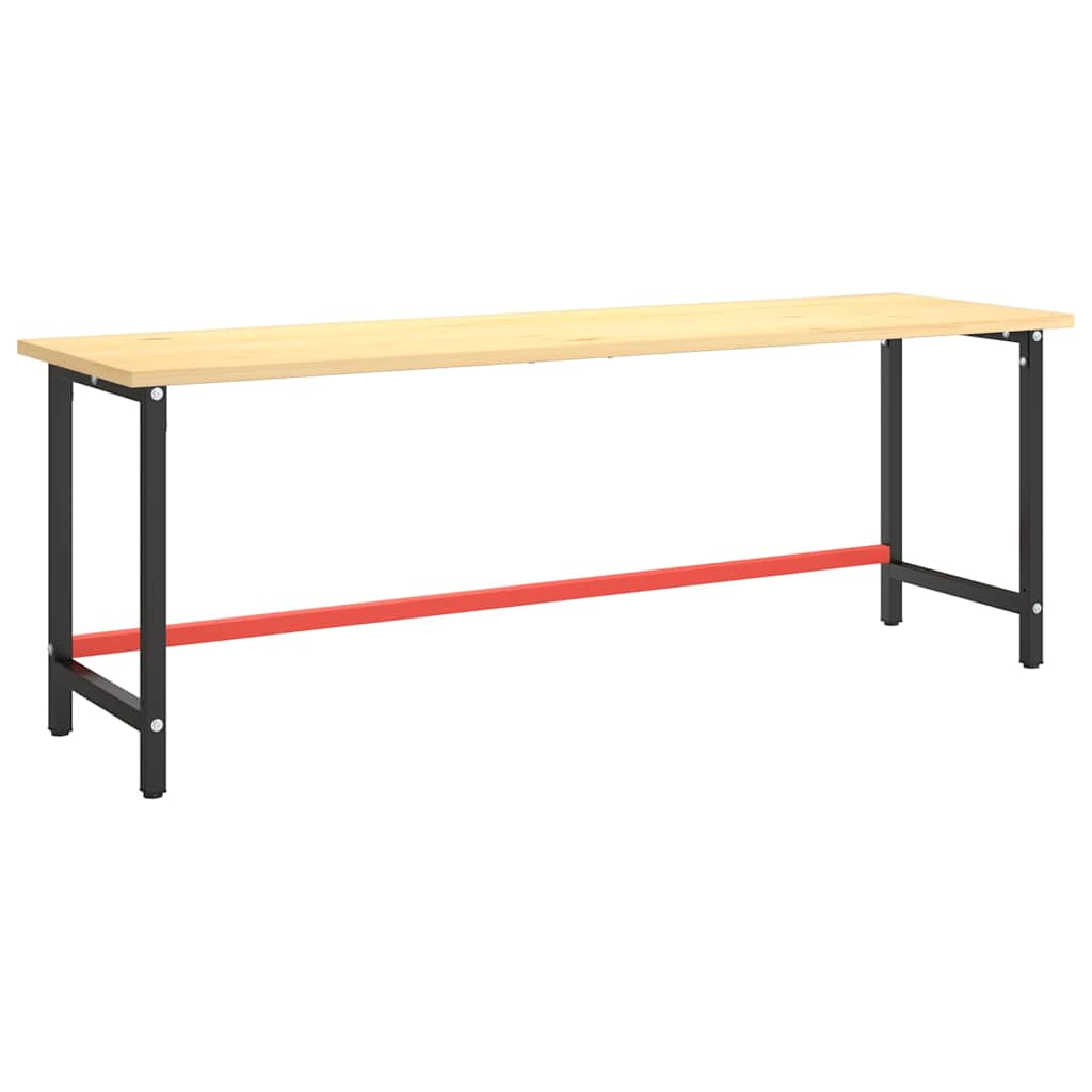 Vidaxl werkbankframe 220x57x79 cm metaal matzwart en matrood