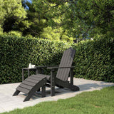 Vidaxl tuinstoel adirondack met voetenbank hdpe antracietkleurig
