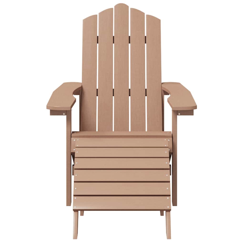 Vidaxl tuinstoel adirondack met voetenbank hdpe bruin