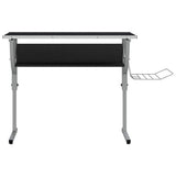Vidaxl tekentafel 110x53x(58-87) cm bewerkt hout en staal zwart grijs