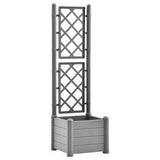 VIDAXL -Pflanzer mit Latwerk 43x43x142 cm pp steingrau
