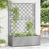 VIDAXL -Pflanzer mit Latwerk 100x43x142 cm pp steingrau