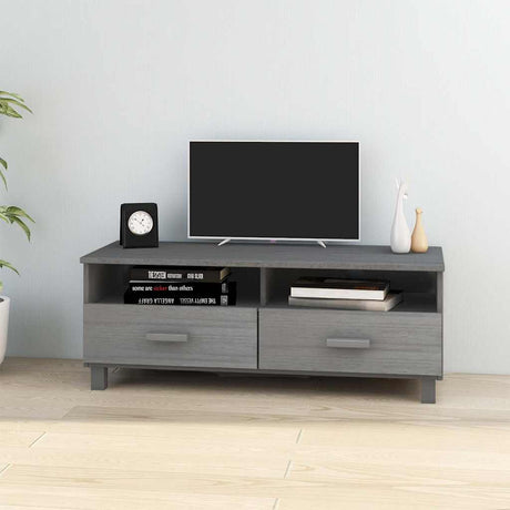Vidaxl tv-meubel hamar 106x40x40 cm massief grenenhout donkergrijs