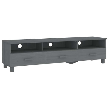 Vidaxl tv-meubel hamar 158x40x40 cm massief grenenhout donkergrijs