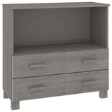 Vidaxl dressoir hamar 85x35x80 cm massief grenenhout lichtgrijs