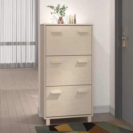 Vidaxl Schuhschrank Hamar 59.5x35x117 cm Kiefernholz honigbraun