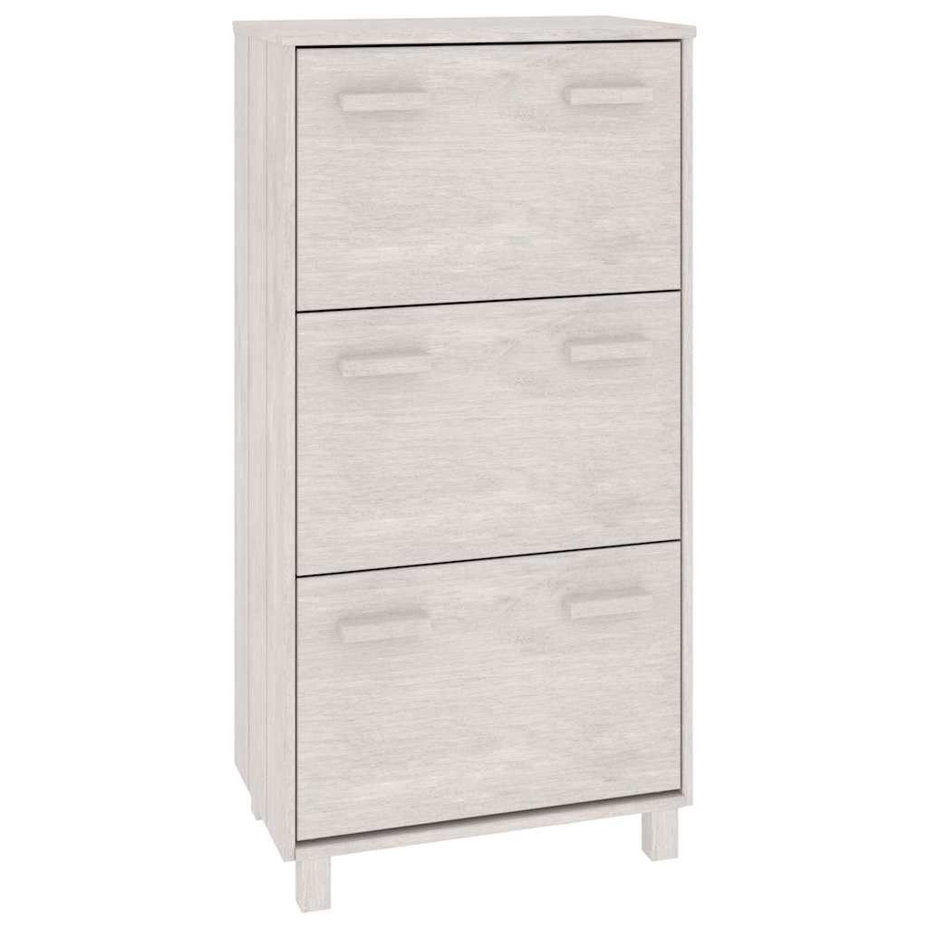 Vidaxl Schuhschrank Hamar 59.5x35x117 cm Festkiefer weiß
