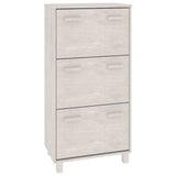 Vidaxl Schuhschrank Hamar 59.5x35x117 cm Festkiefer weiß