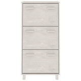 Vidaxl Schuhschrank Hamar 59.5x35x117 cm Festkiefer weiß