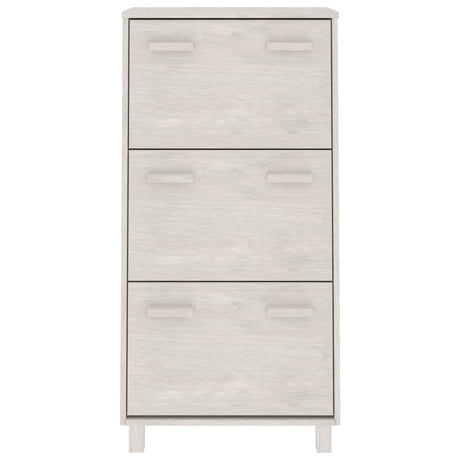 Vidaxl Schuhschrank Hamar 59.5x35x117 cm Festkiefer weiß