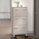 Vidaxl Schuhschrank Hamar 59.5x35x117 cm Festkiefer weiß
