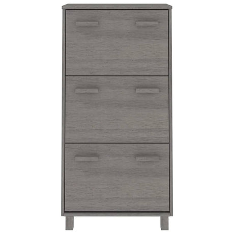Vidaxl Schuhschrank Hamar 59.5x35x117 cm Festkiefer hellgrau