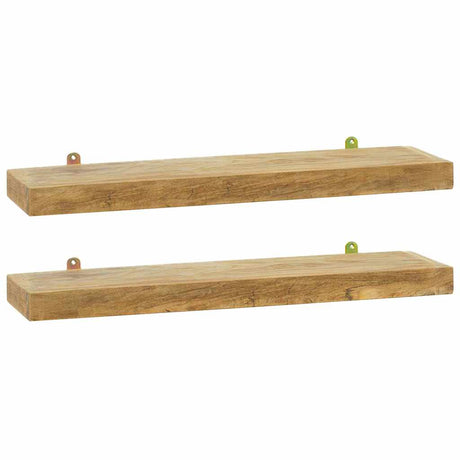 Vidaxl wandschappen 2 st 60x15x4 cm massief teakhout