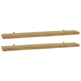 Vidaxl wandschappen 2 st 110x15x4 cm massief teakhout