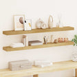 Vidaxl wandschappen 2 st 110x15x4 cm massief teakhout