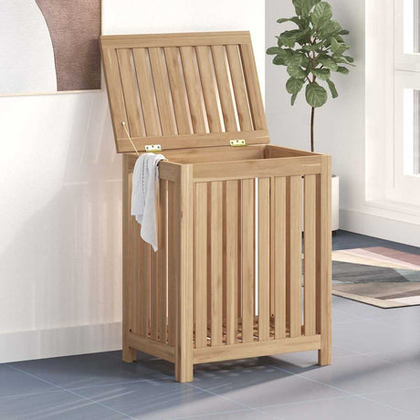 VIDAXL -Waschkorb 50x35x60 cm Solid Teak