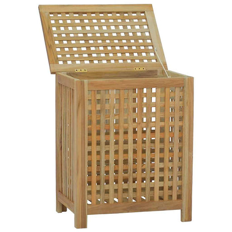 Vidaxx Wäschekorb 50x35x60 cm aus massivem Teakholz