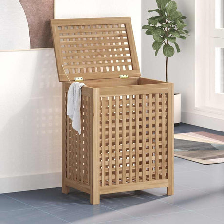 Vidaxx Wäschekorb 50x35x60 cm aus massivem Teakholz