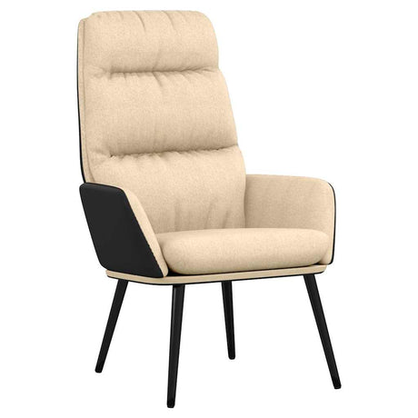 Vidaxl relaxstoel stof crèmekleurig