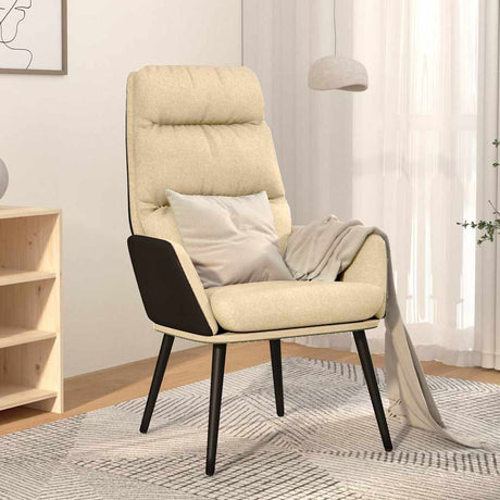 Vidaxl relaxstoel stof crèmekleurig