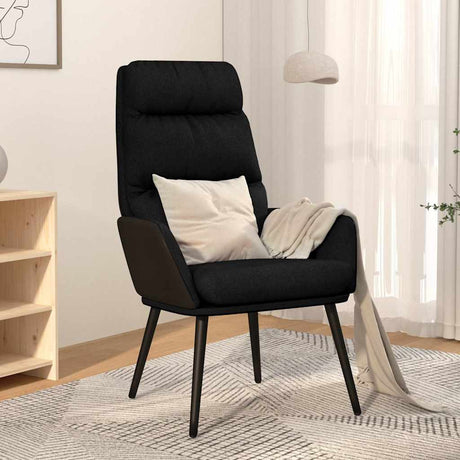 Vidaxl relaxstoel stof zwart