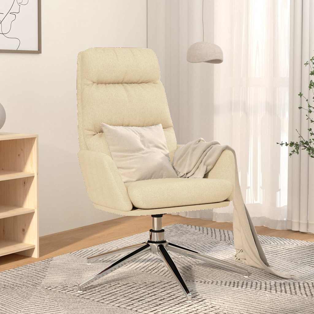 Vidaxl relaxstoel stof crèmekleurig