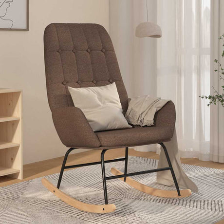 Vidaxl schommelstoel stof taupe