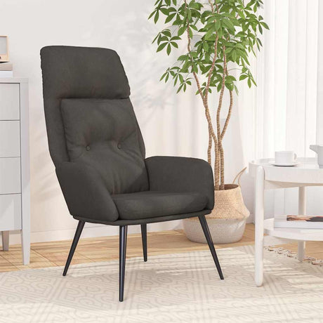 Vidaxl relaxstoel kunstsuède donkergrijs