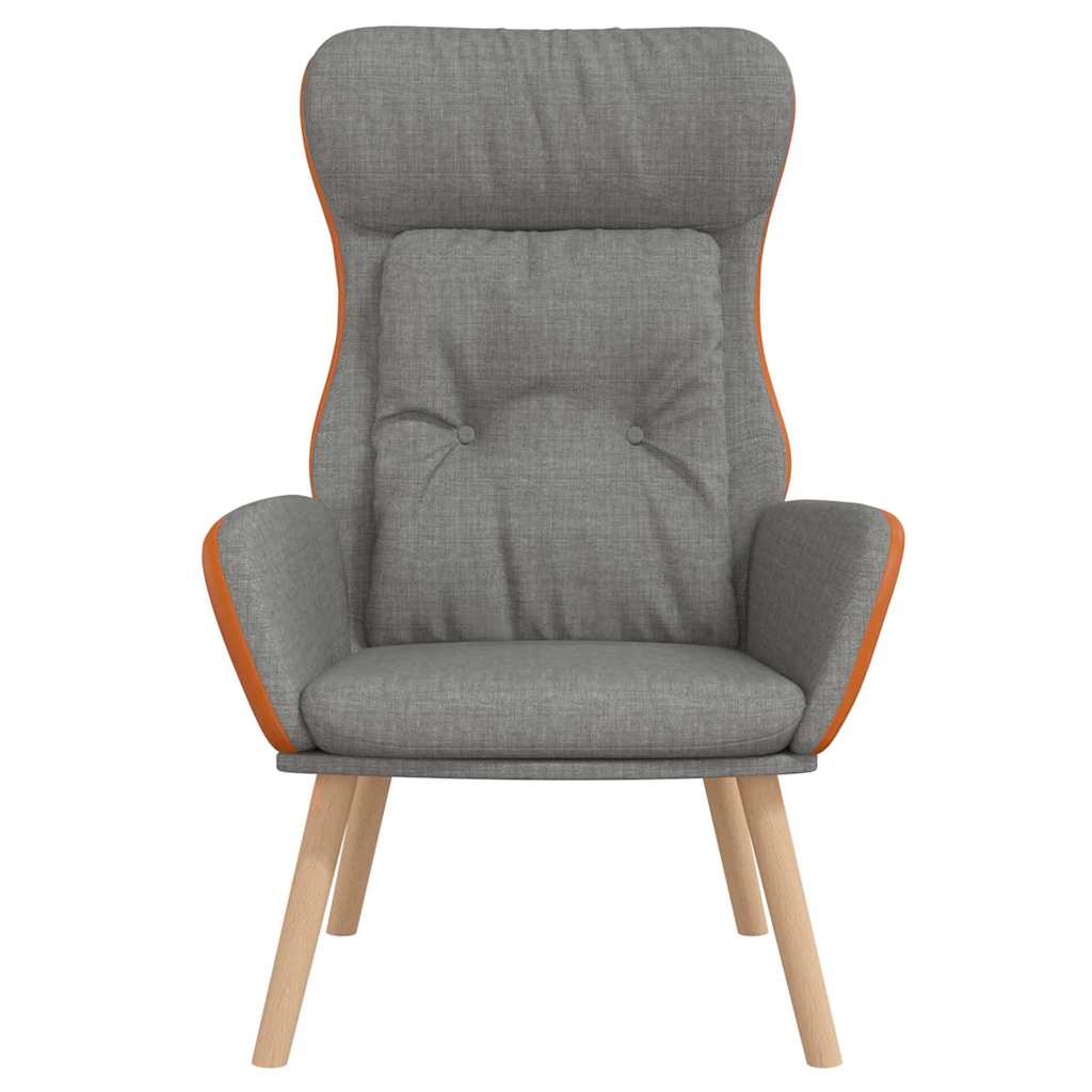 Vidaxl relaxstoel stof en pvc lichtgrijs