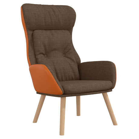 Vidaxl relaxstoel stof en pvc bruin
