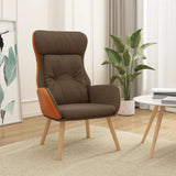 Vidaxl relaxstoel stof en pvc bruin