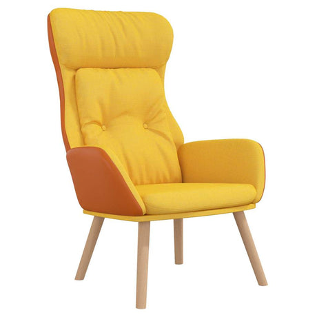 Vidaxl relaxstoel stof en pvc mosterdgeel