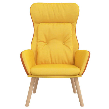 Vidaxl relaxstoel stof en pvc mosterdgeel
