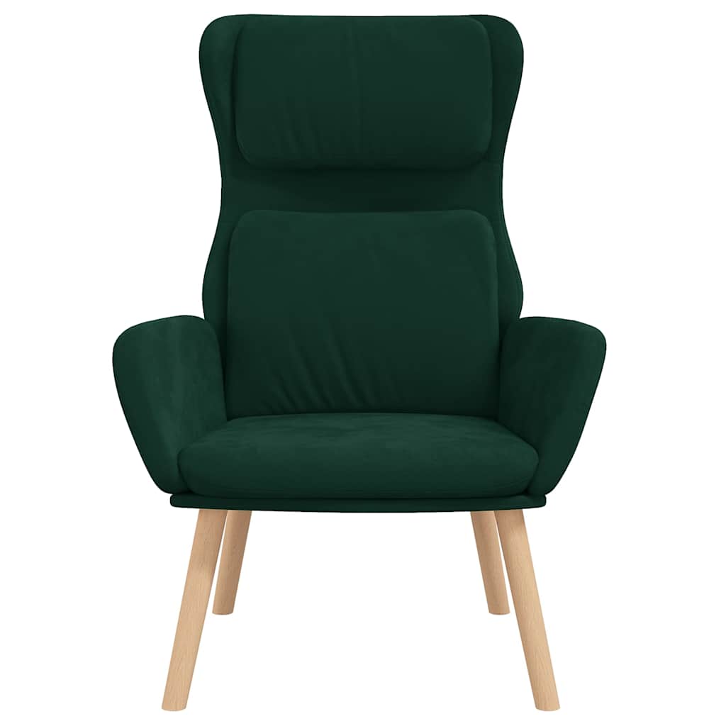 Vidaxl relaxstoel fluweel donkergoen