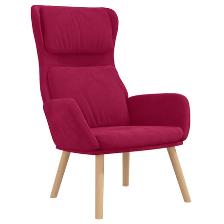 Vidaxl relaxstoel fluweel wijnrood