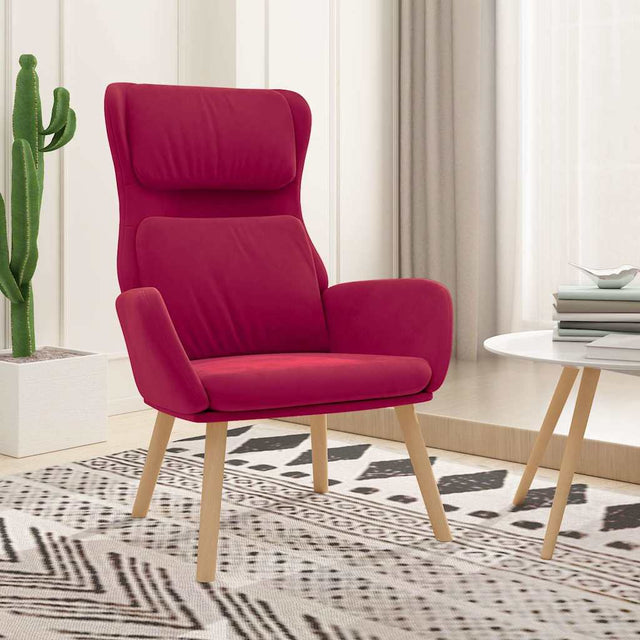 Vidaxl relaxstoel fluweel wijnrood