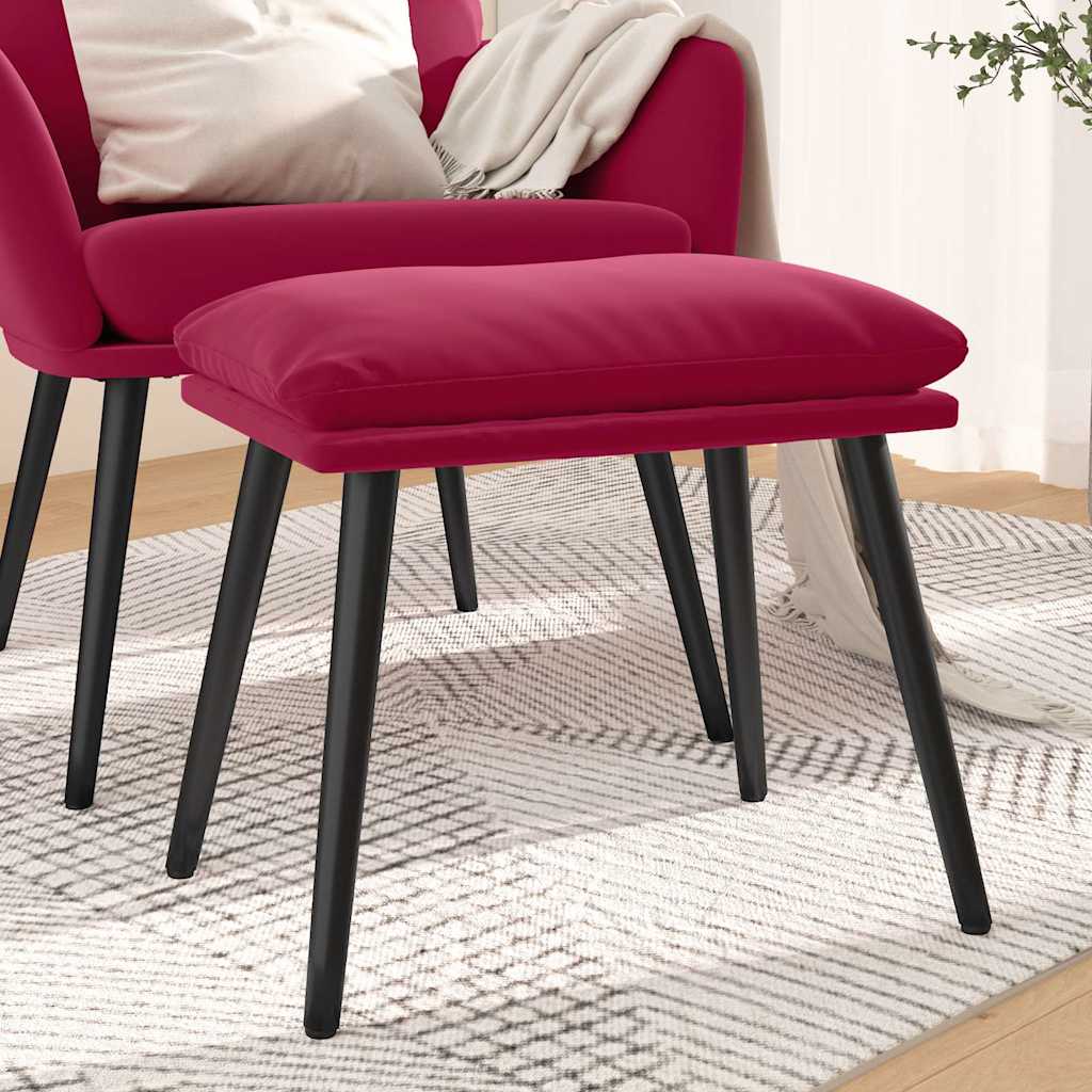 Vidaxl voetenbank 45x29,5x35 cm fluweel wijnrood